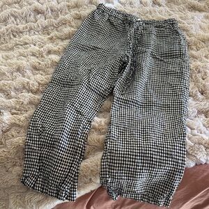 Reformation Black and White Checkered Pants